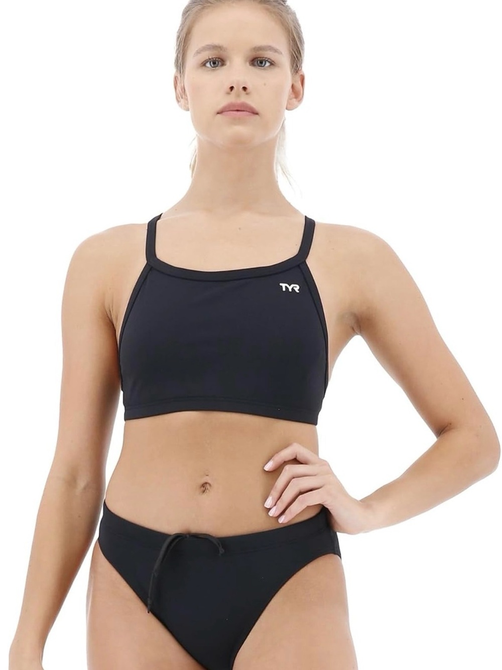 TYR Durafast Elite Women’s Bikini Swimsuit Set Black Size L NWT